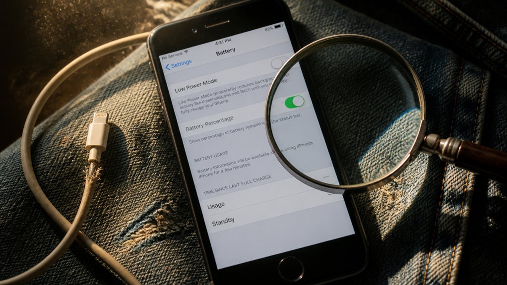 Menu baterii niedostępne na iPhone 7