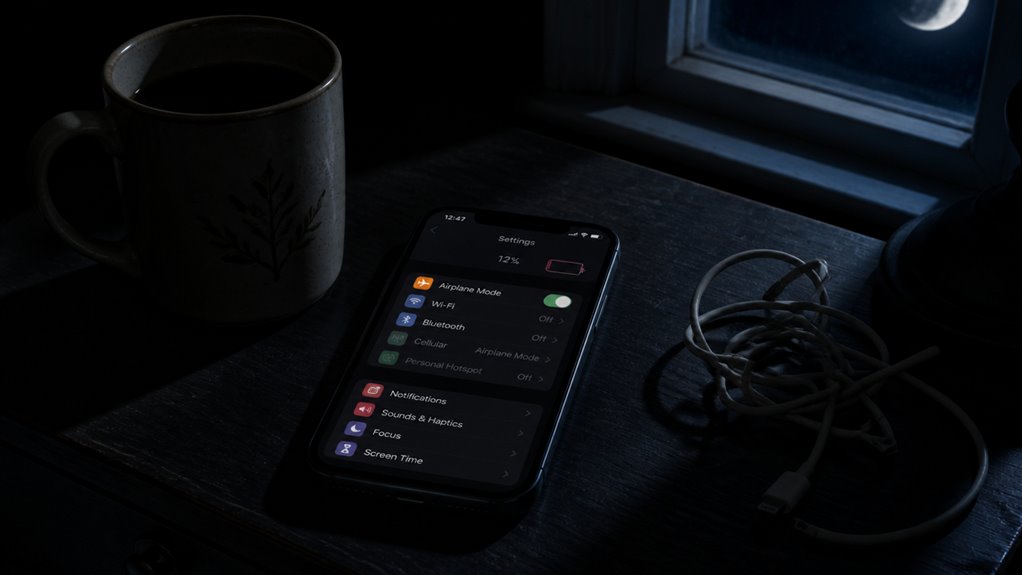Bateria w iPhone 14 rozładowuje się w nocy pomimo trybu samolotowego
