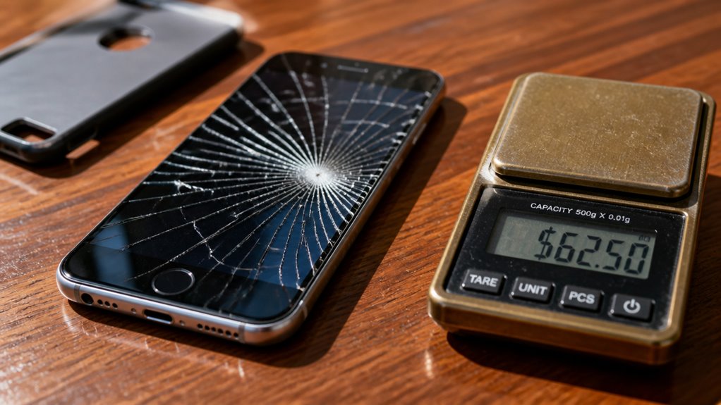 wartość rynkowa pękniętego modelu iPhone'a