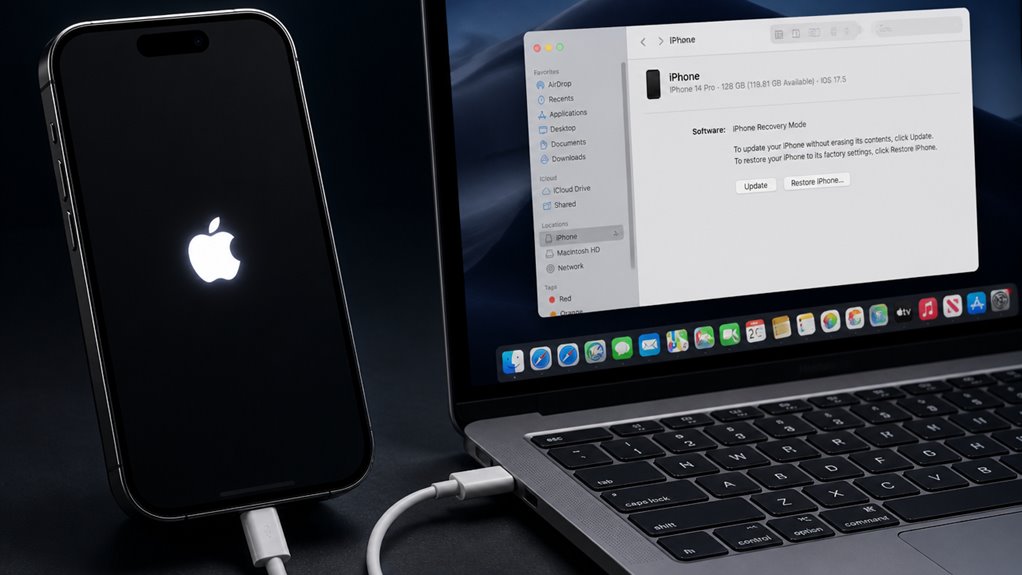 przywróć iphone przez itunes finders pełne wyczyszczenie